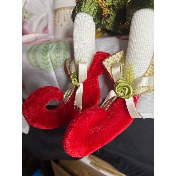 Jingles & Joy Christmas Elf Shelf Sitter, Red/Green - Picture 4 of 5